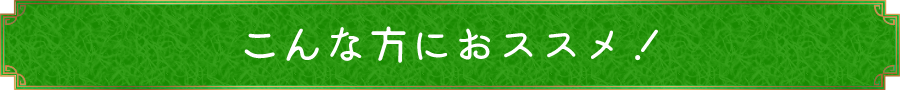 こんな方におススメ！